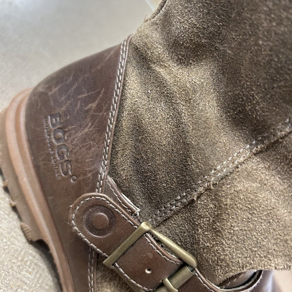 Bogs women's Bobby Mid Boot in brown waterproof leather and suede size 6.5 - Picture 4 of 8